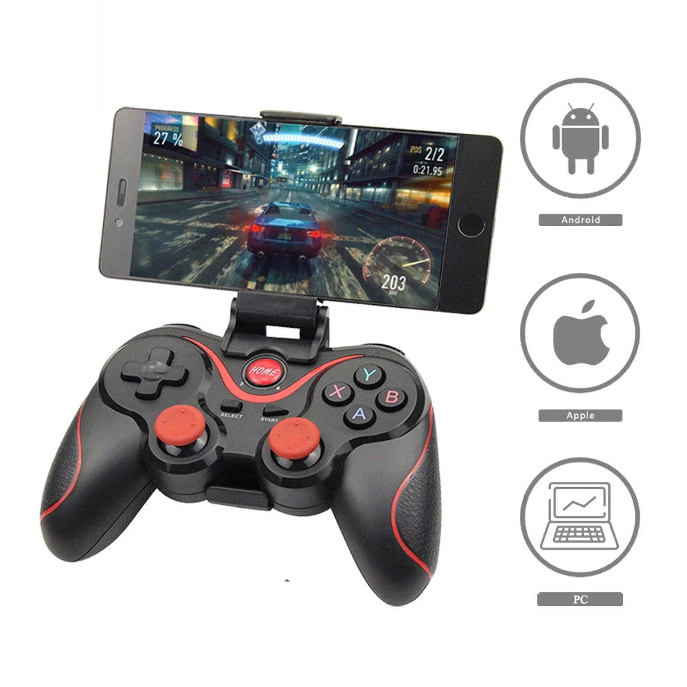 X3/T3 Wireless Gamepad Wireless Joystick Game Controller Bluetooth BT3.0 Joystick for IOS Andriod Phone PC Tablet TV Box Holder