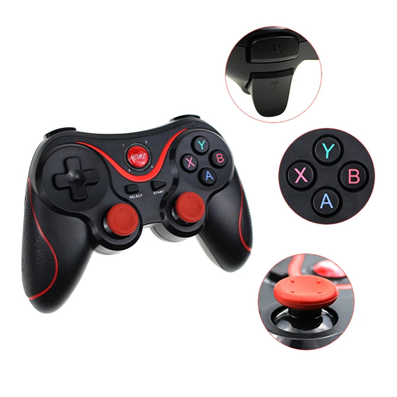 X3/T3 Wireless Gamepad Wireless Joystick Game Controller Bluetooth BT3.0 Joystick for IOS Andriod Phone PC Tablet TV Box Holder