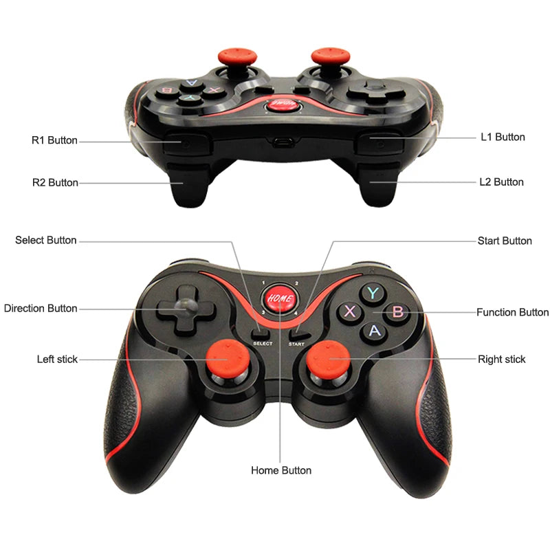 X3/T3 Wireless Gamepad Wireless Joystick Game Controller Bluetooth BT3.0 Joystick for IOS Andriod Phone PC Tablet TV Box Holder