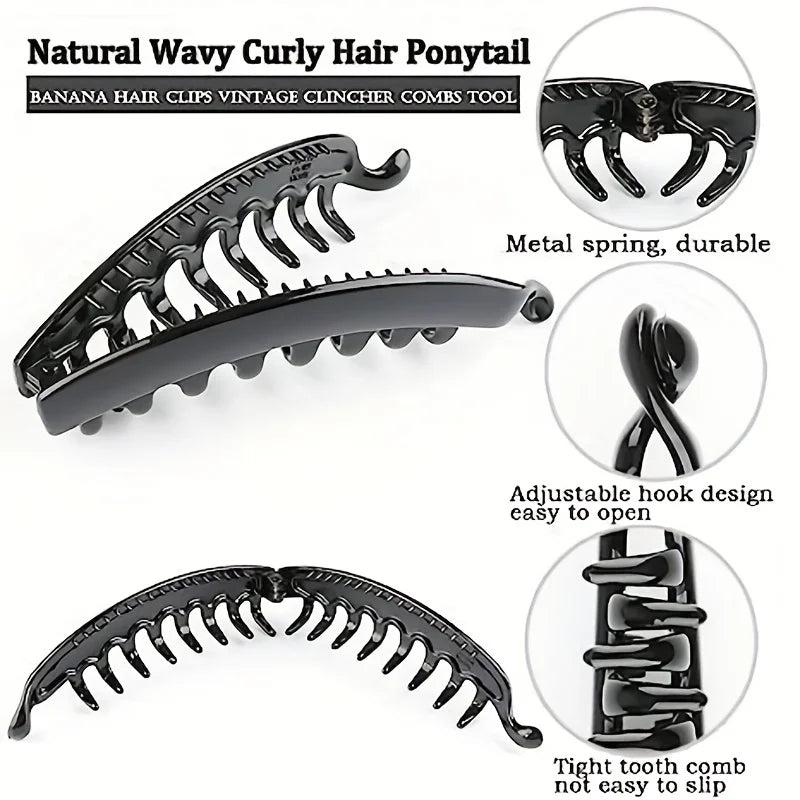1PC Matte Banana Hair Clip Fish Shaped Ponytail Headband for Women Hair Accessories Hairgripstwist Clamp Barrettes Headwear